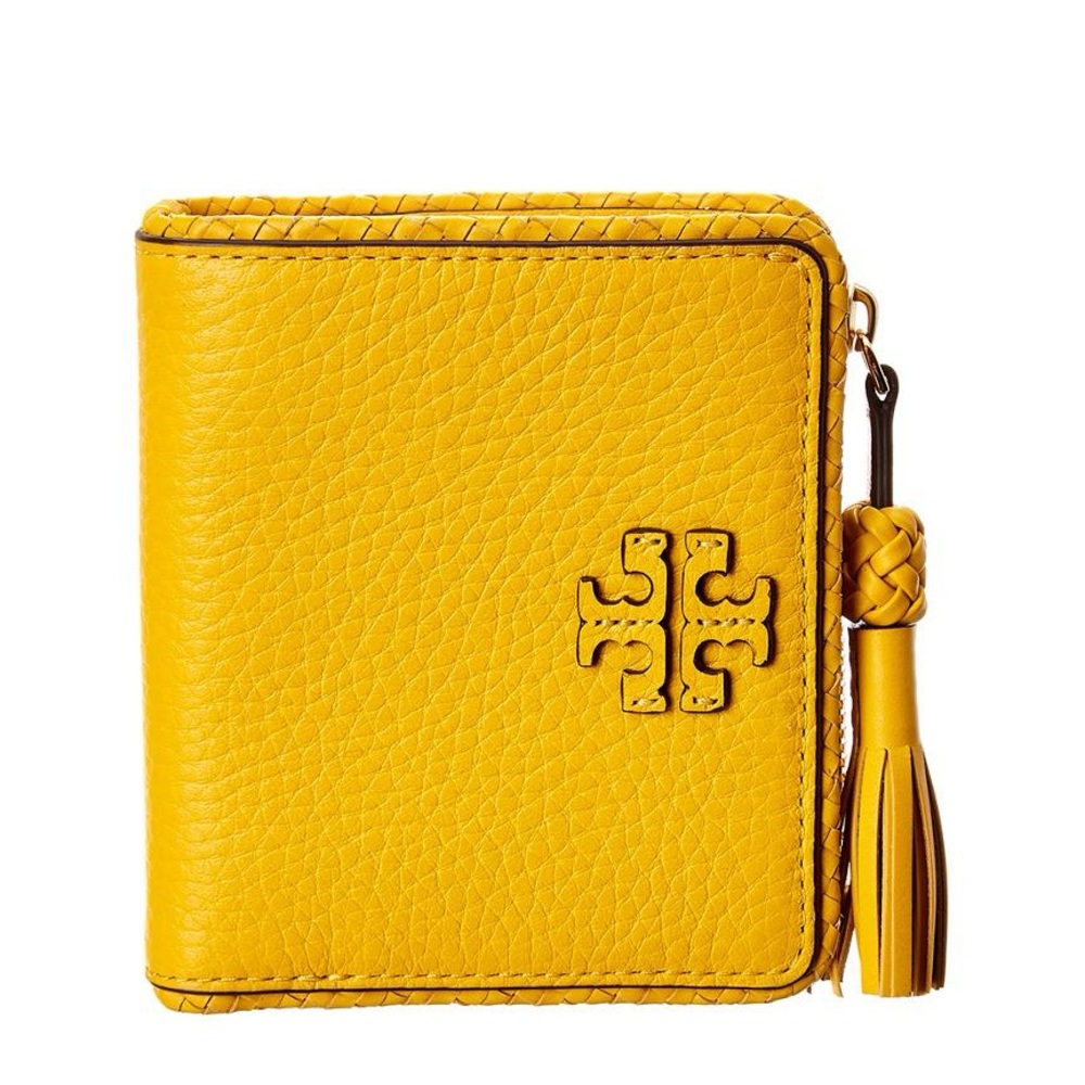 Tory Burch Yellow Small Fold Over Wallet